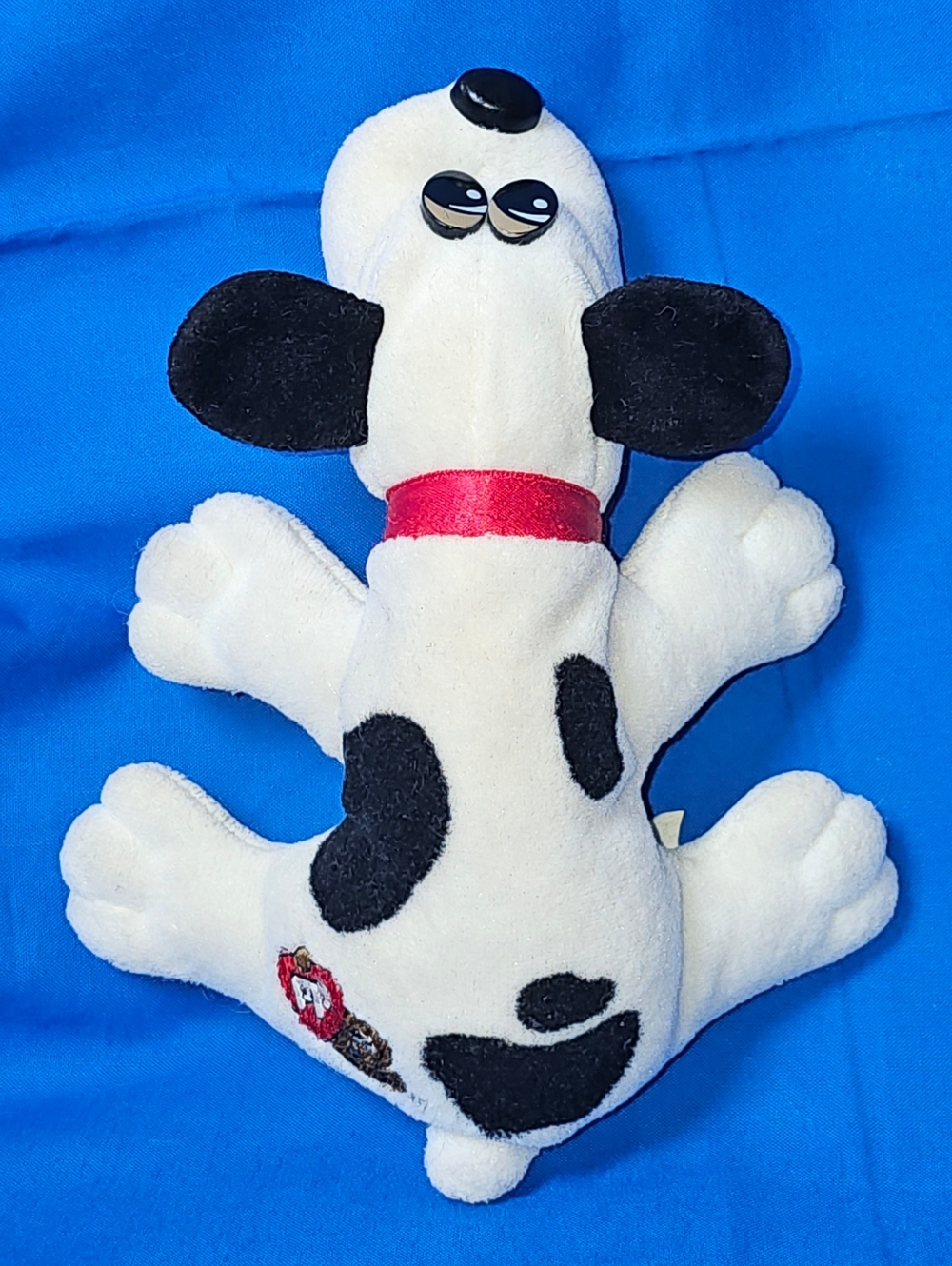 Vintage Pound Puppies Newborn Tonka Plush Stuffed Puppy 1986 white w/black spots